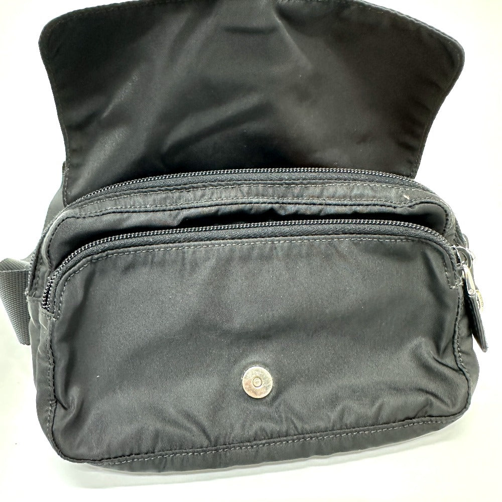 PRADA Waist bag Nylon / leather black Triangle logo Sling bag mens Used