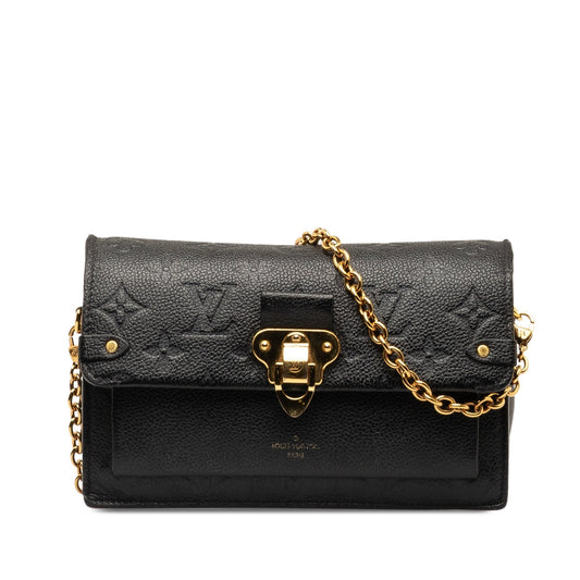 Black Louis Vuitton Monogram Empreinte Vavin Wallet on Chain Crossbody Bag