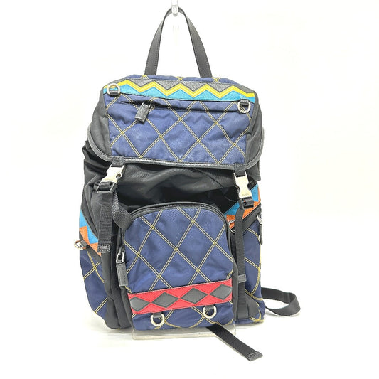 PRADA Backpack Nylon / leather multicolor Quilting Multi mens Used