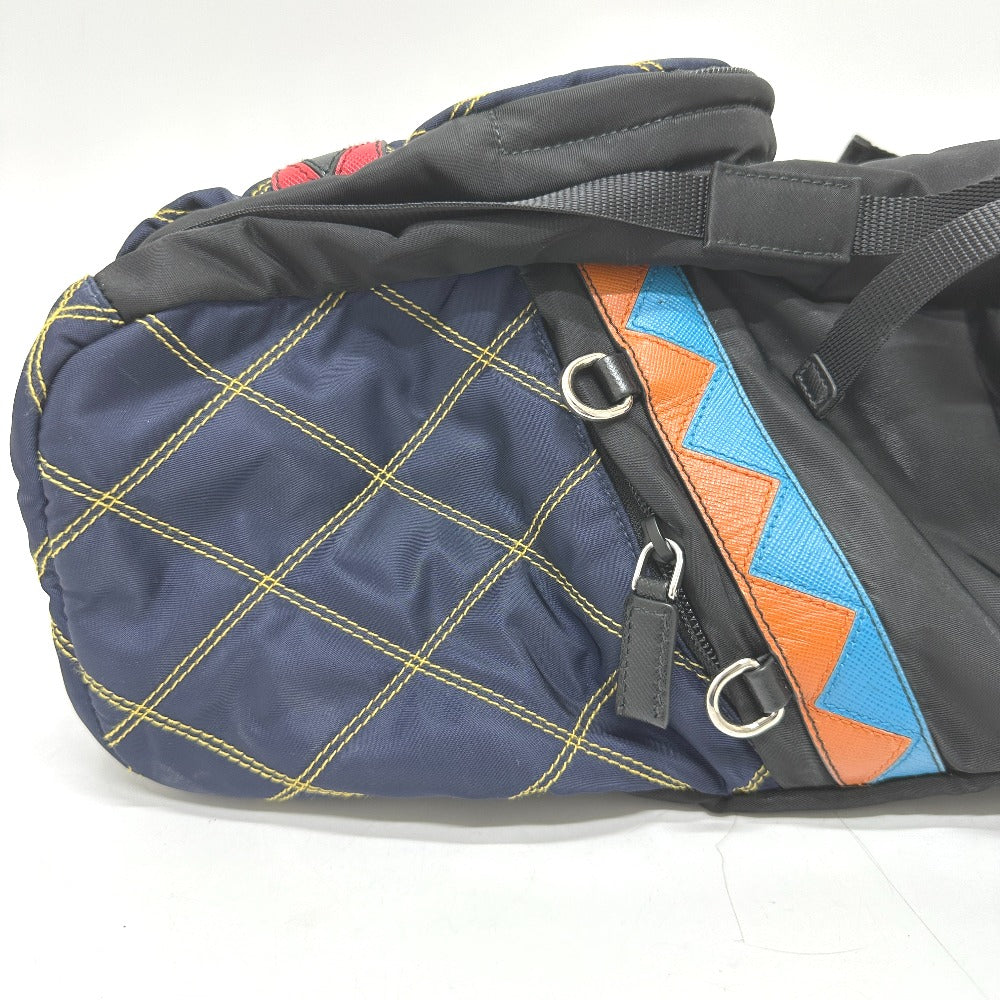 PRADA Backpack Nylon / leather multicolor Quilting Multi mens Used