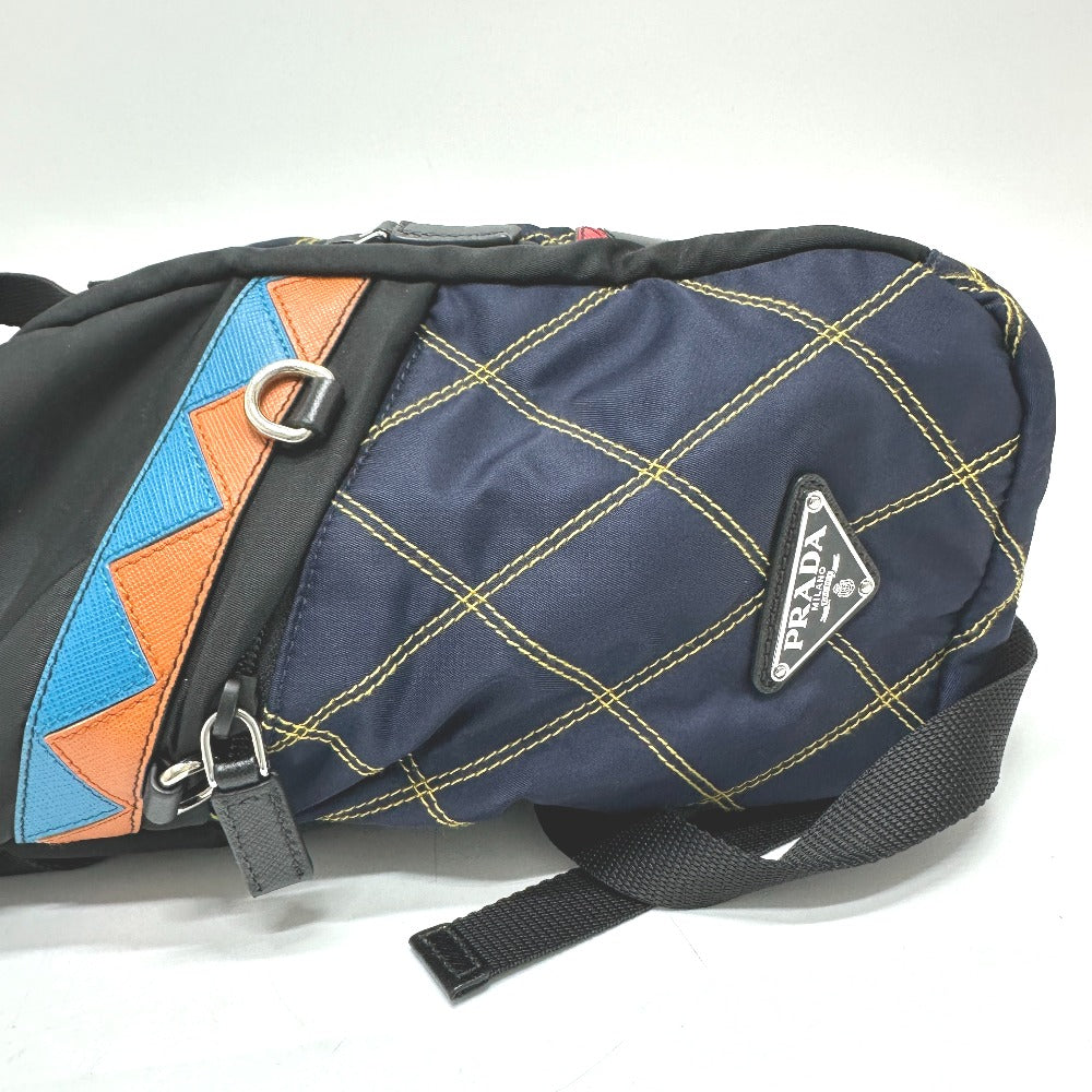 PRADA Backpack Nylon / leather multicolor Quilting Multi mens Used