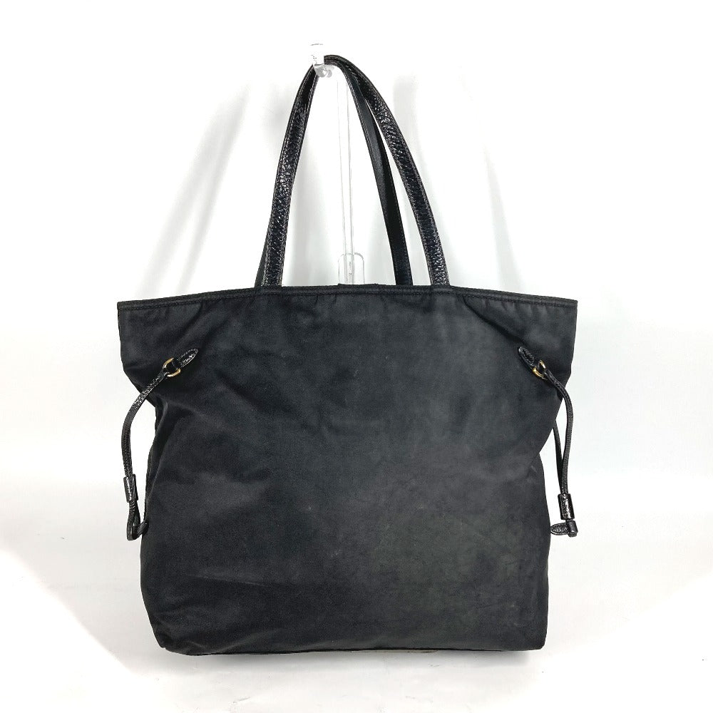 PRADA Shoulder Bag BR4058 Nylon, enamel black Tote Bag logo Women Used