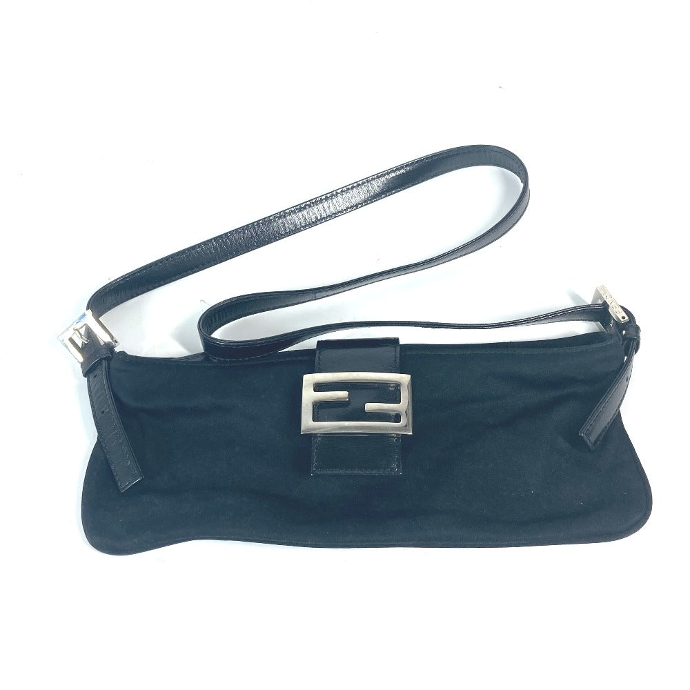 FENDI Shoulder Bag Nylon black logo FF Women Used