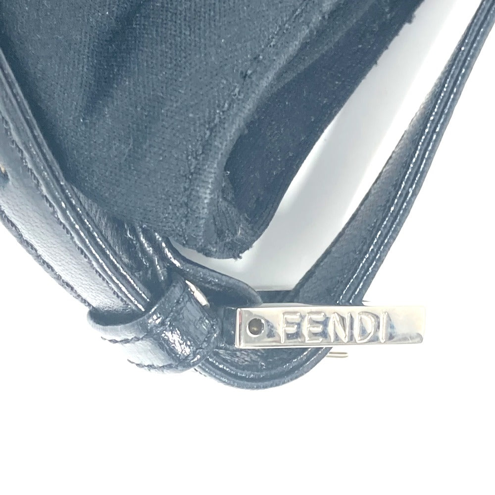 FENDI Shoulder Bag Nylon black logo FF Women Used