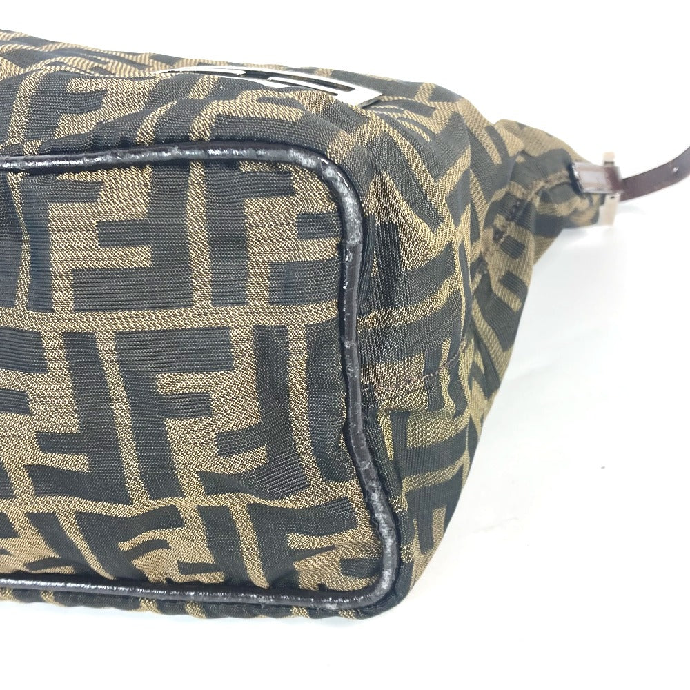 FENDI Shoulder Bag Leather / canvas Brown Accessory pouch Zucca logo Women Used