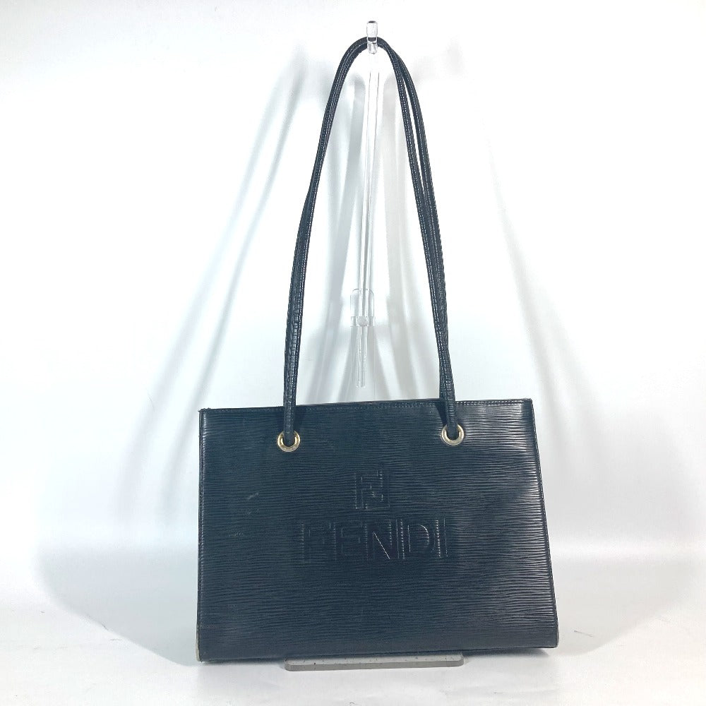 FENDI Shoulder Bag leather black vintage logo Women Used