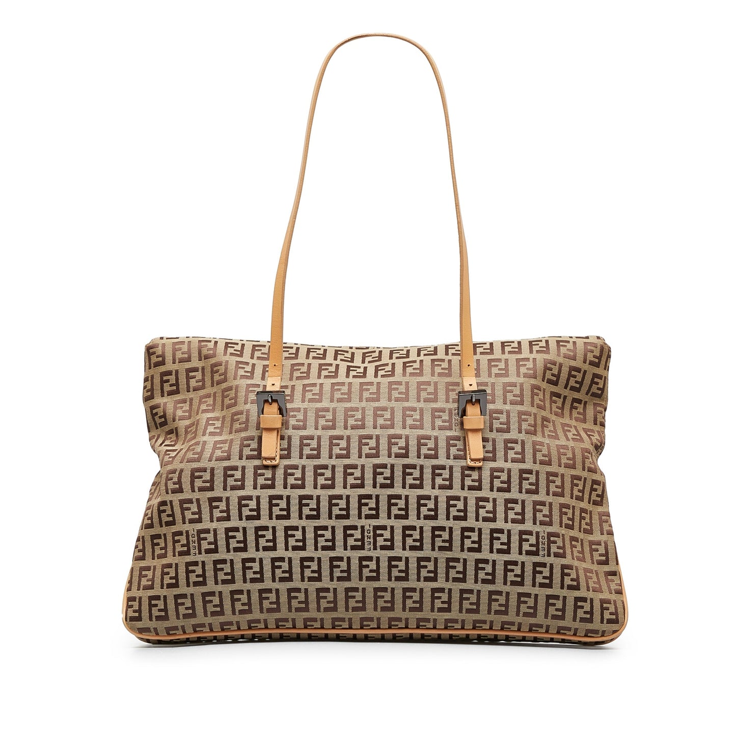 Brown Fendi Zucchino Double Flap Tote