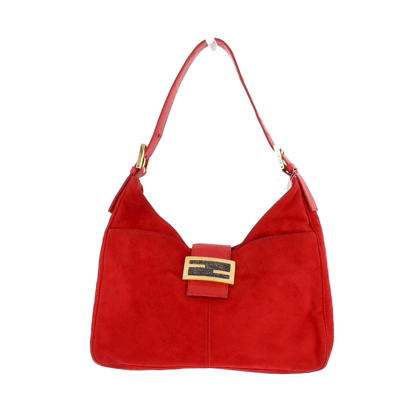 FENDI Shoulder Bag in Red Suede