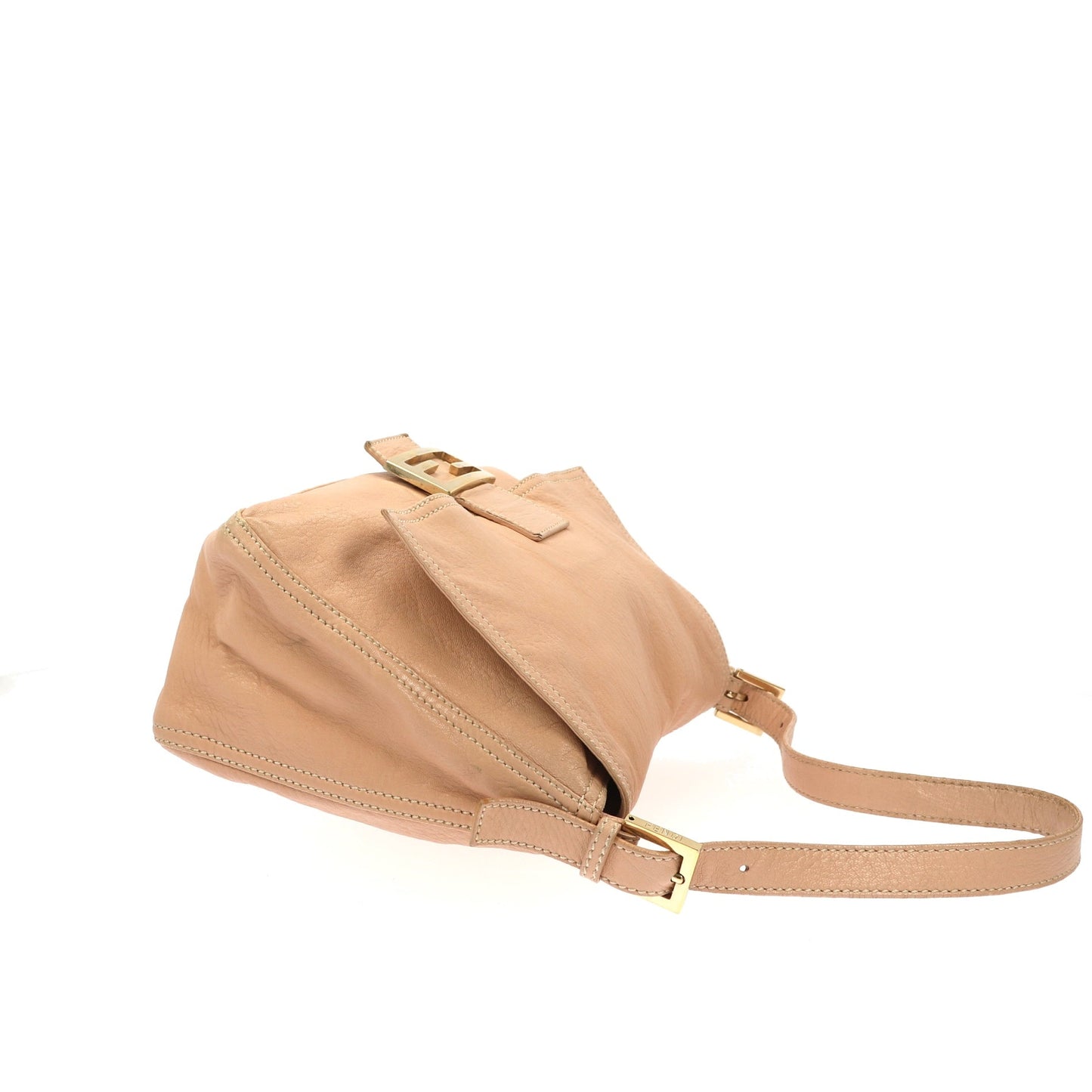 FENDI Mamma Baguette Shoulder Bag in Pink Leather