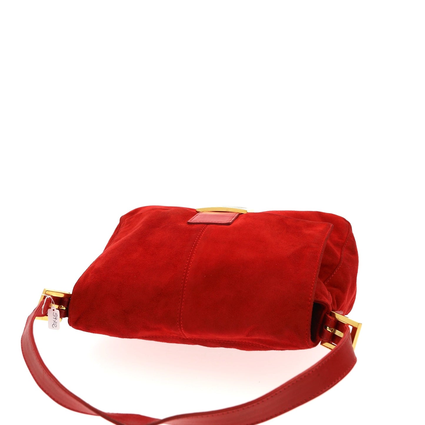 FENDI Mamma Baguette Shoulder Bag in Red Suede