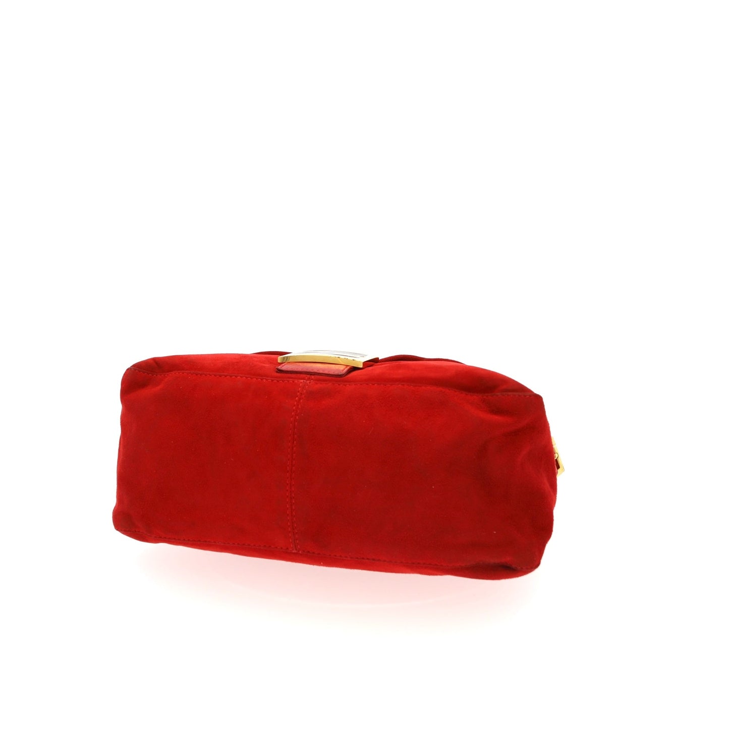 FENDI Mamma Baguette Shoulder Bag in Red Suede