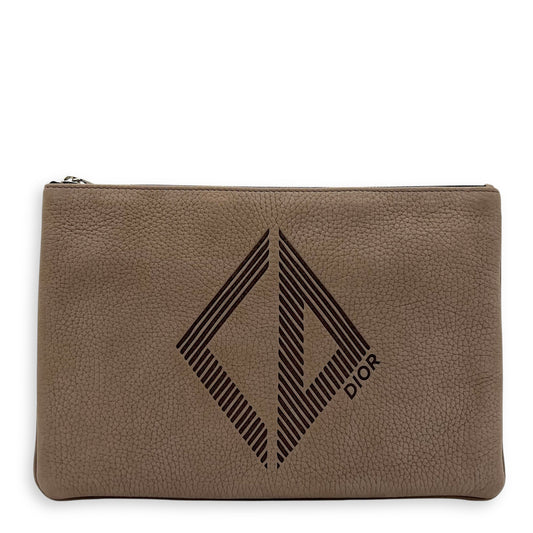 Clutch  Clutch Small Brown in Calfskin, Silver hardware