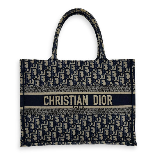 Book Tote Top Handle Bag Medium Blue in Jacquard
