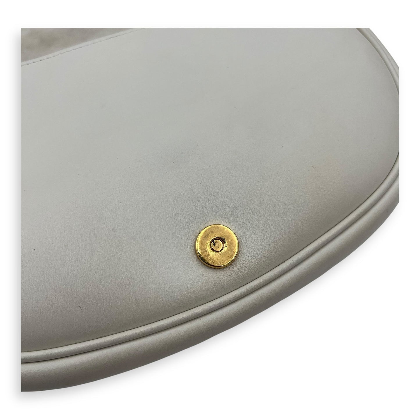 Bobby Medium White Crossbody Bag in Calfskin, Gold hardware