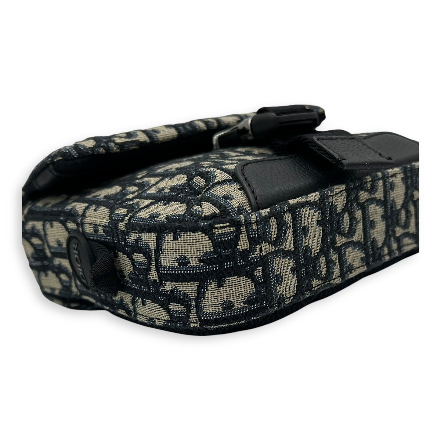 Oblique Blue Crossbody Bag in Jacquard, Silver hardware