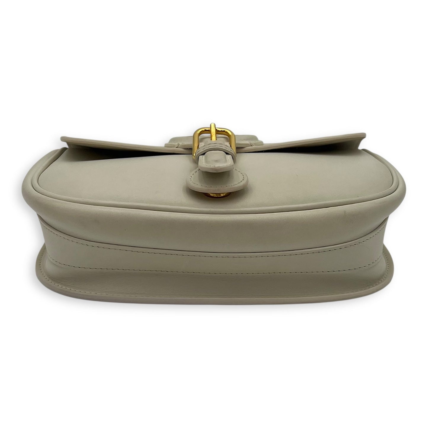 Bobby Medium White Crossbody Bag in Calfskin, Gold hardware