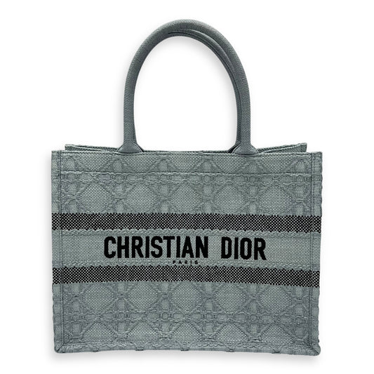 Book Tote Medium Blue Top Handle Bag in Raffia