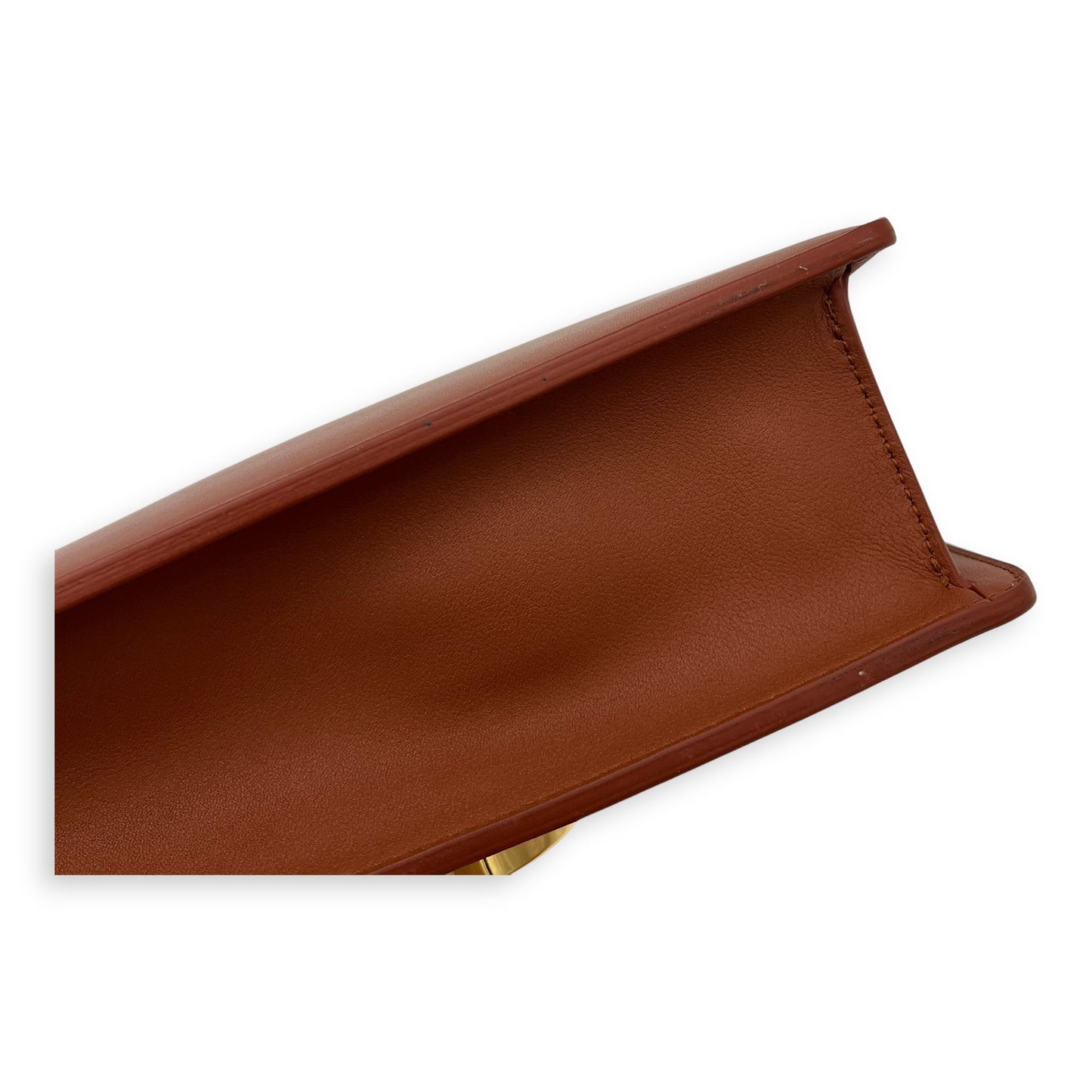 30 Montaigne Medium Brown Shoulder Bag in Calfskin, Gold hardware