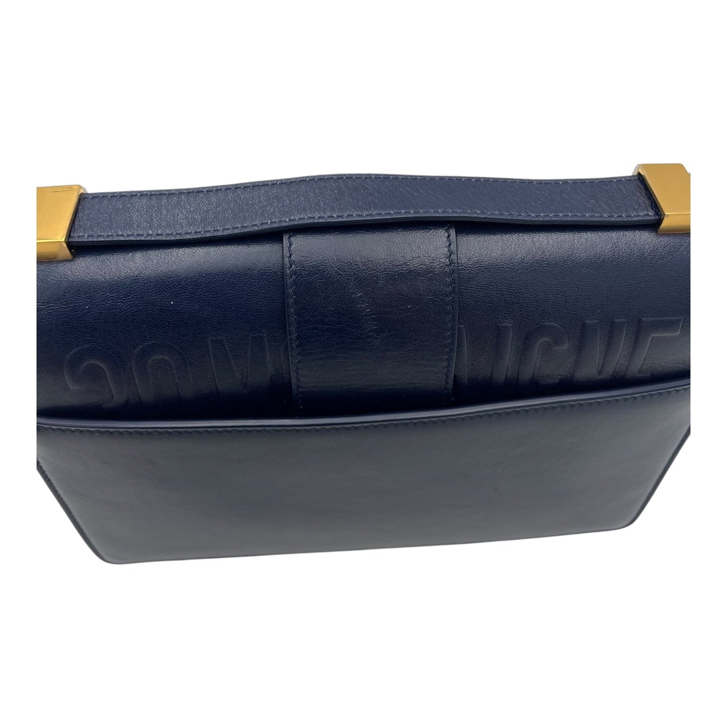 30 Montaigne Shoulder Bag Blue in Calfskin, Gold hardware
