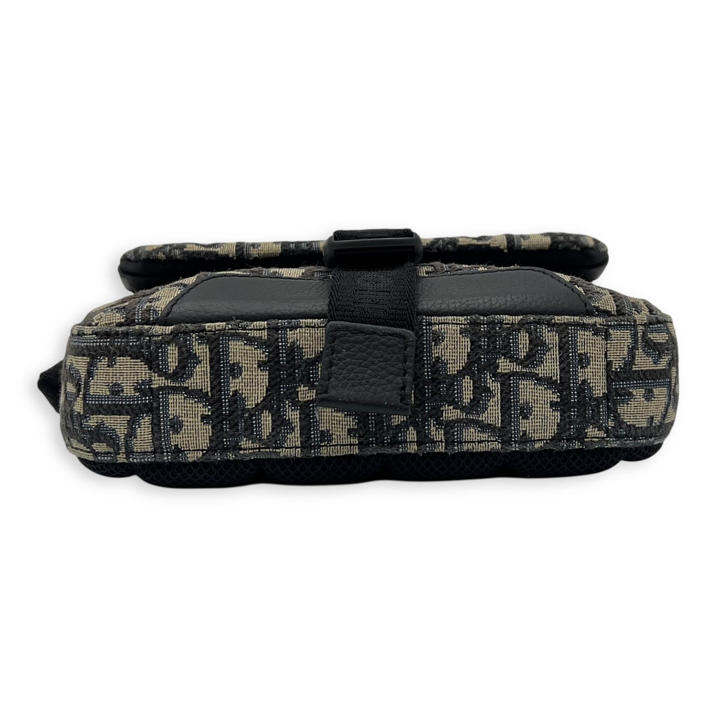 Oblique Blue Crossbody Bag in Jacquard, Silver hardware