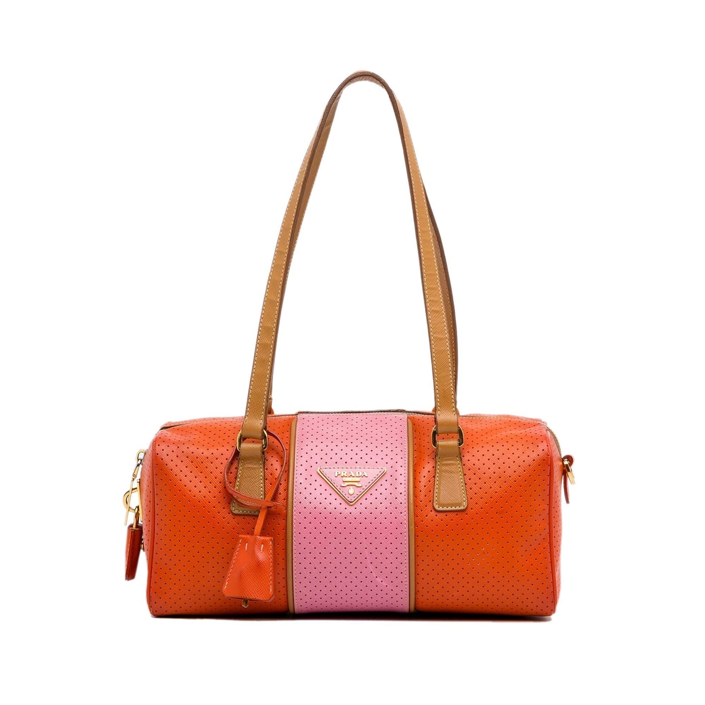 Prada Racer Perforated Leather Shoulder Bag (SHG-nkEDYs)