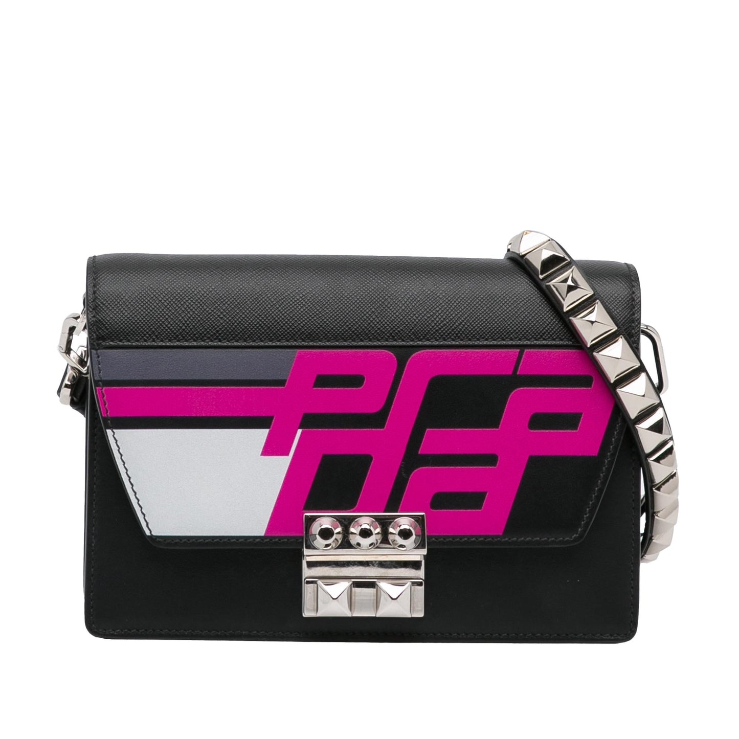 Prada Studded Saffiano Racing Logo Elektra Crossbody Bag (SHG-tjra15)