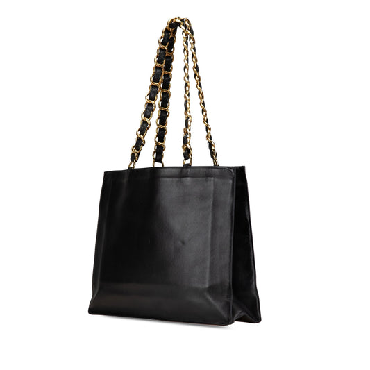 Black Chanel CC Lambskin Chain Tote
