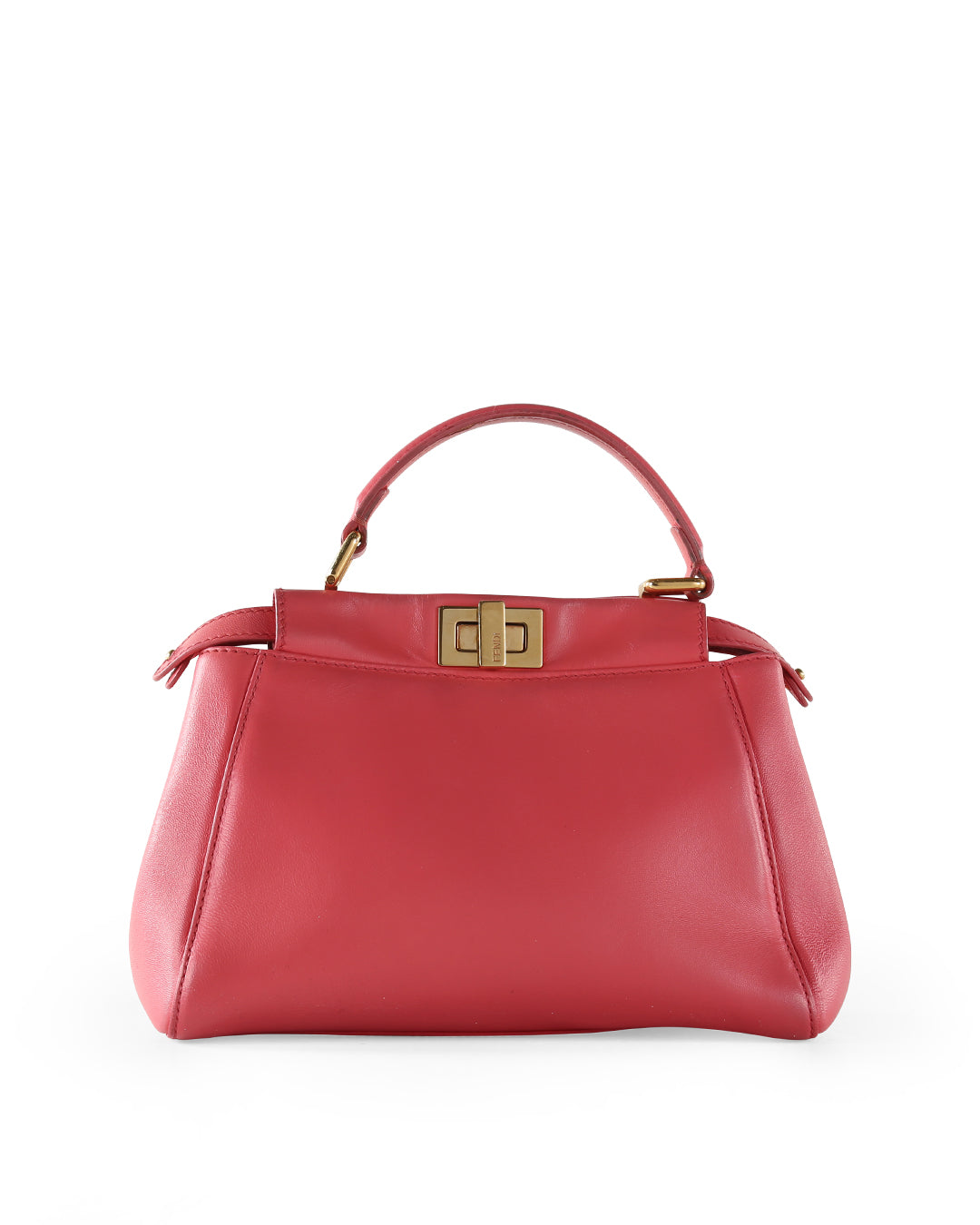 FENDI Pink Leather Mini Peekaboo Crossbody Bag