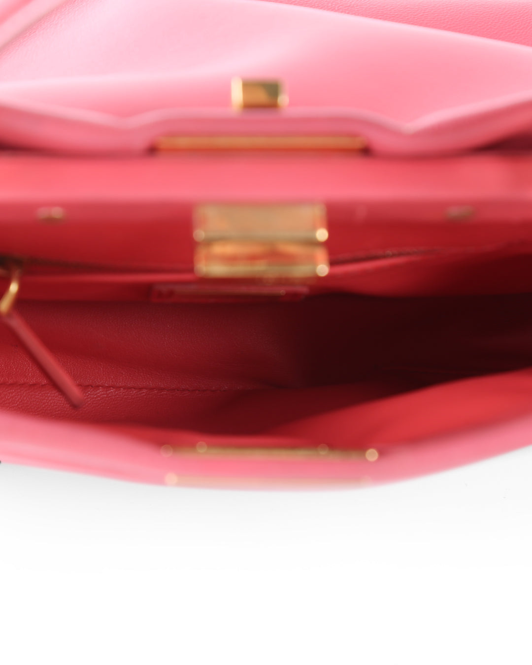 FENDI Pink Leather Mini Peekaboo Crossbody Bag