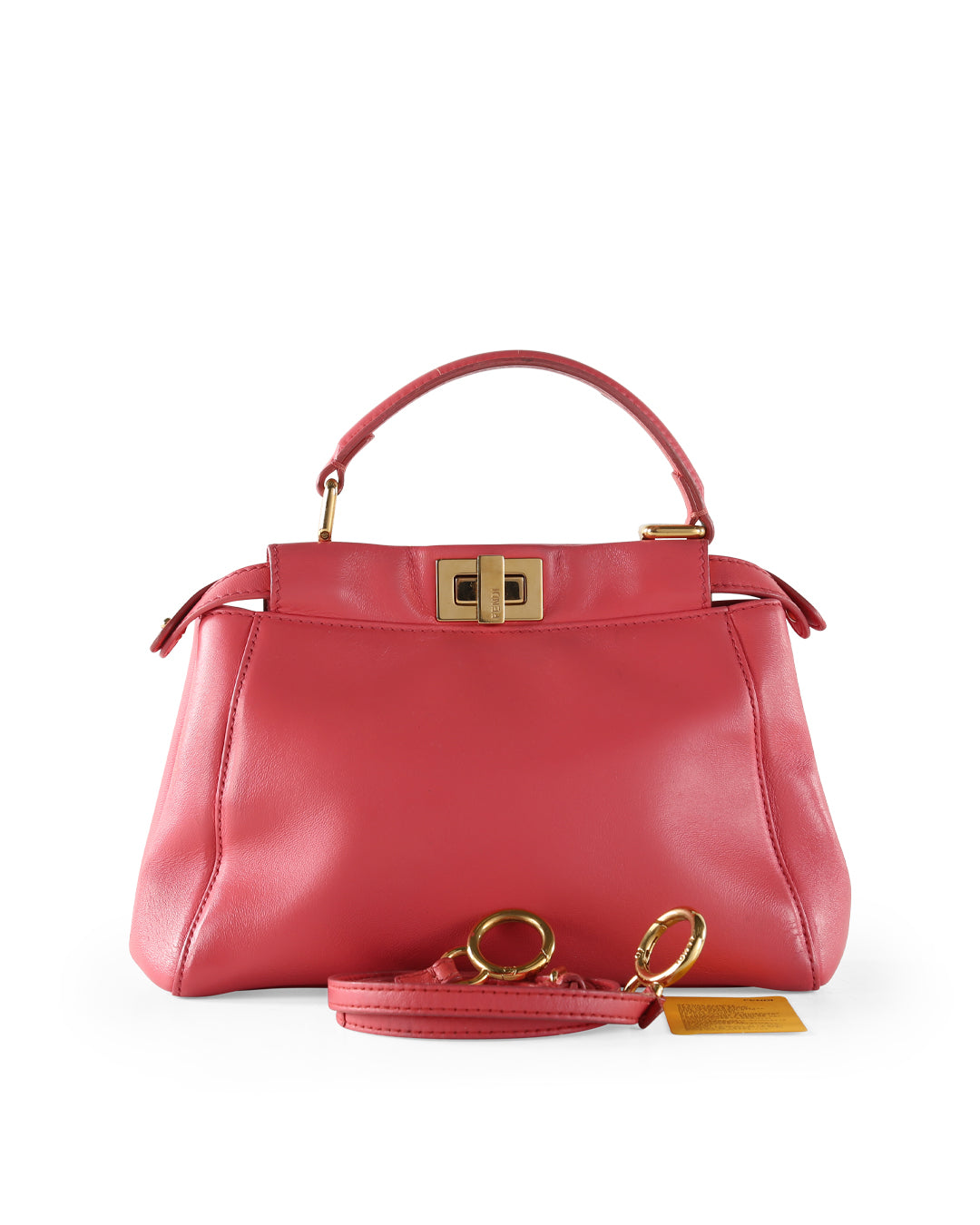 FENDI Pink Leather Mini Peekaboo Crossbody Bag