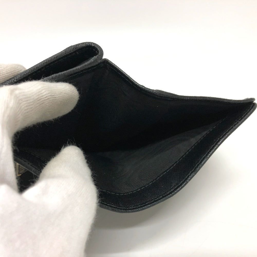 PRADA Folded wallet 1ML225 Nylon leather black triangle plate Women Used