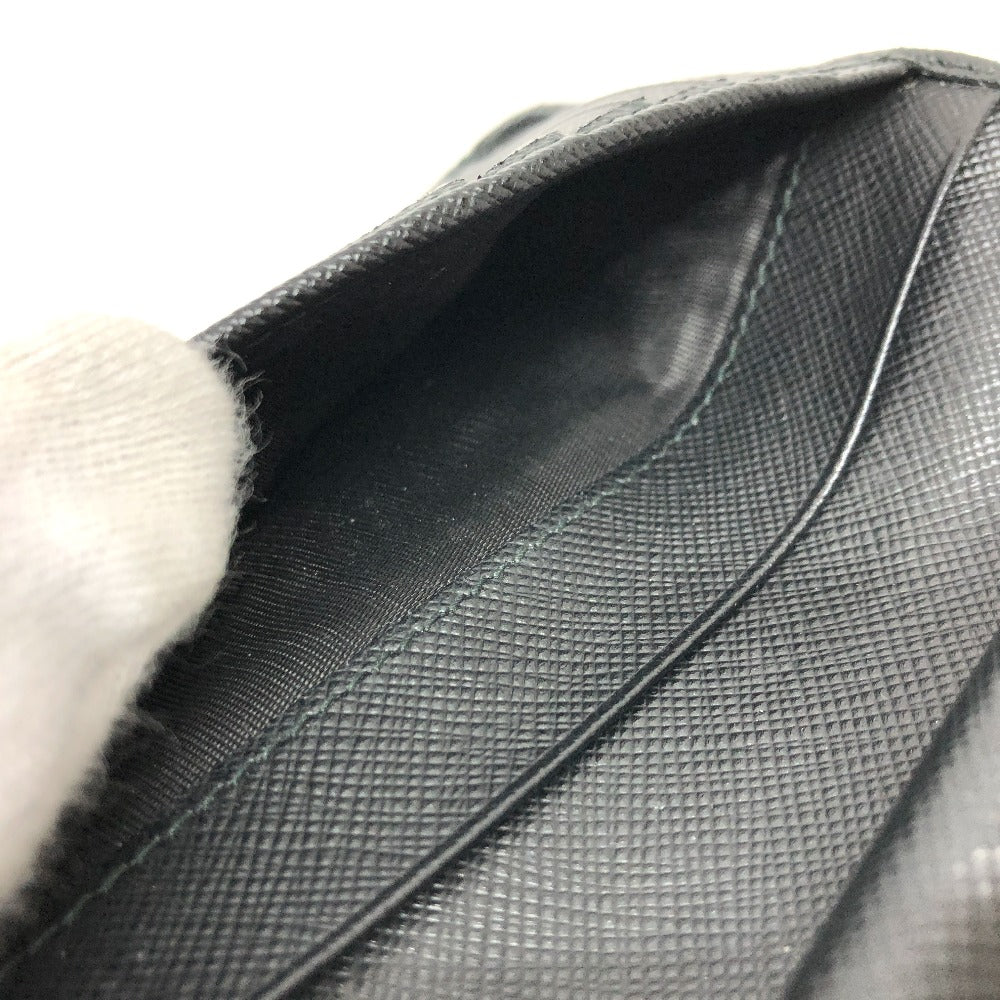 PRADA Folded wallet 1ML225 Nylon leather black triangle plate Women Used