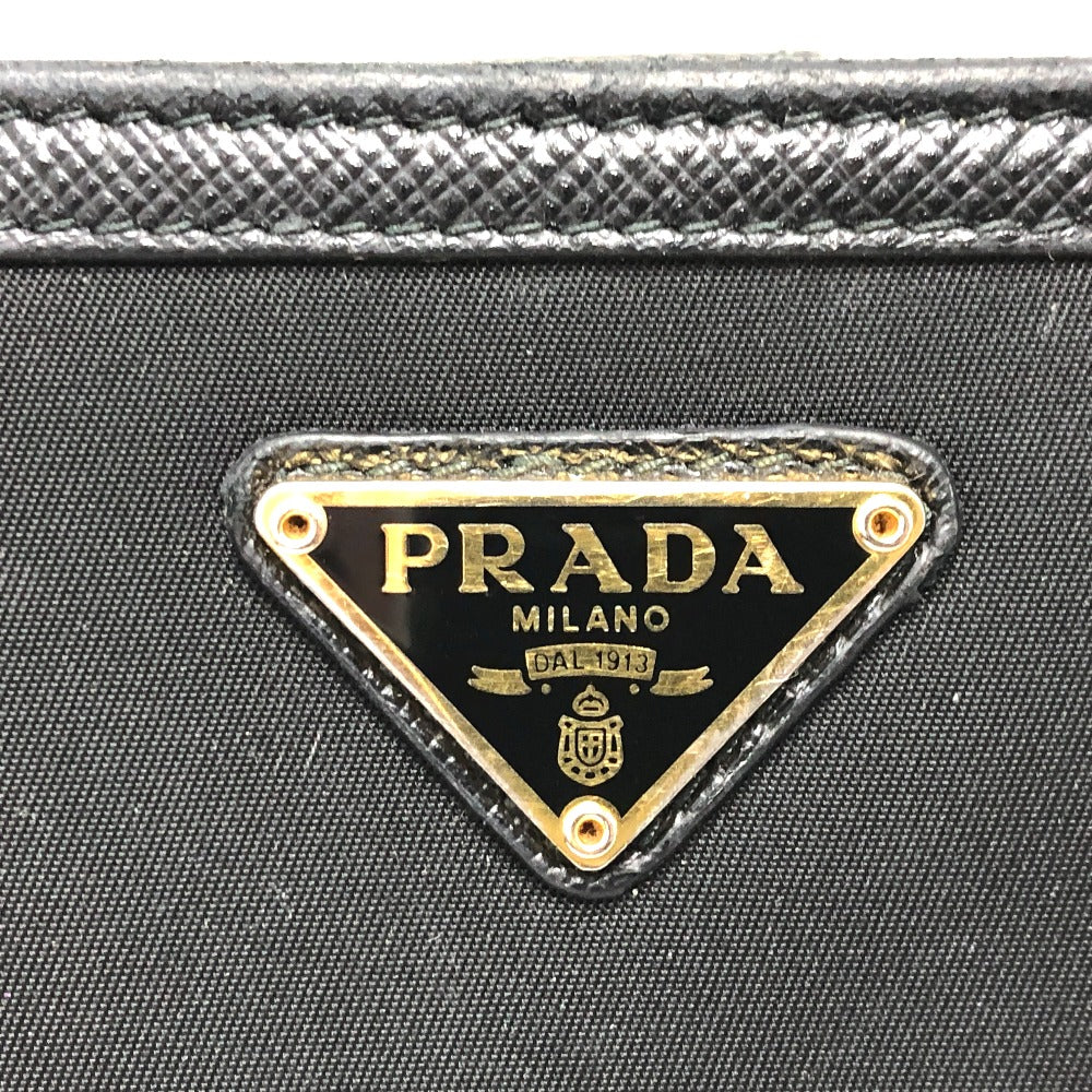 PRADA Folded wallet 1ML225 Nylon leather black triangle plate Women Used