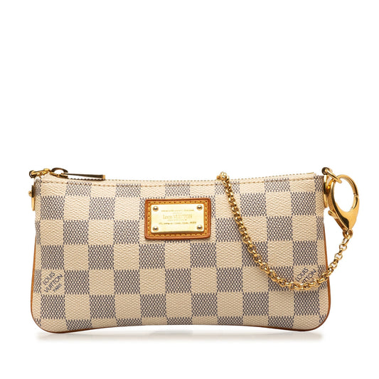 Beige Louis Vuitton Damier Azur Pochette Milla MM Shoulder Bag