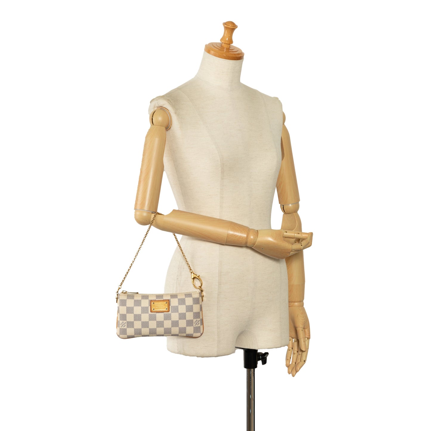 Beige Louis Vuitton Damier Azur Pochette Milla MM Shoulder Bag