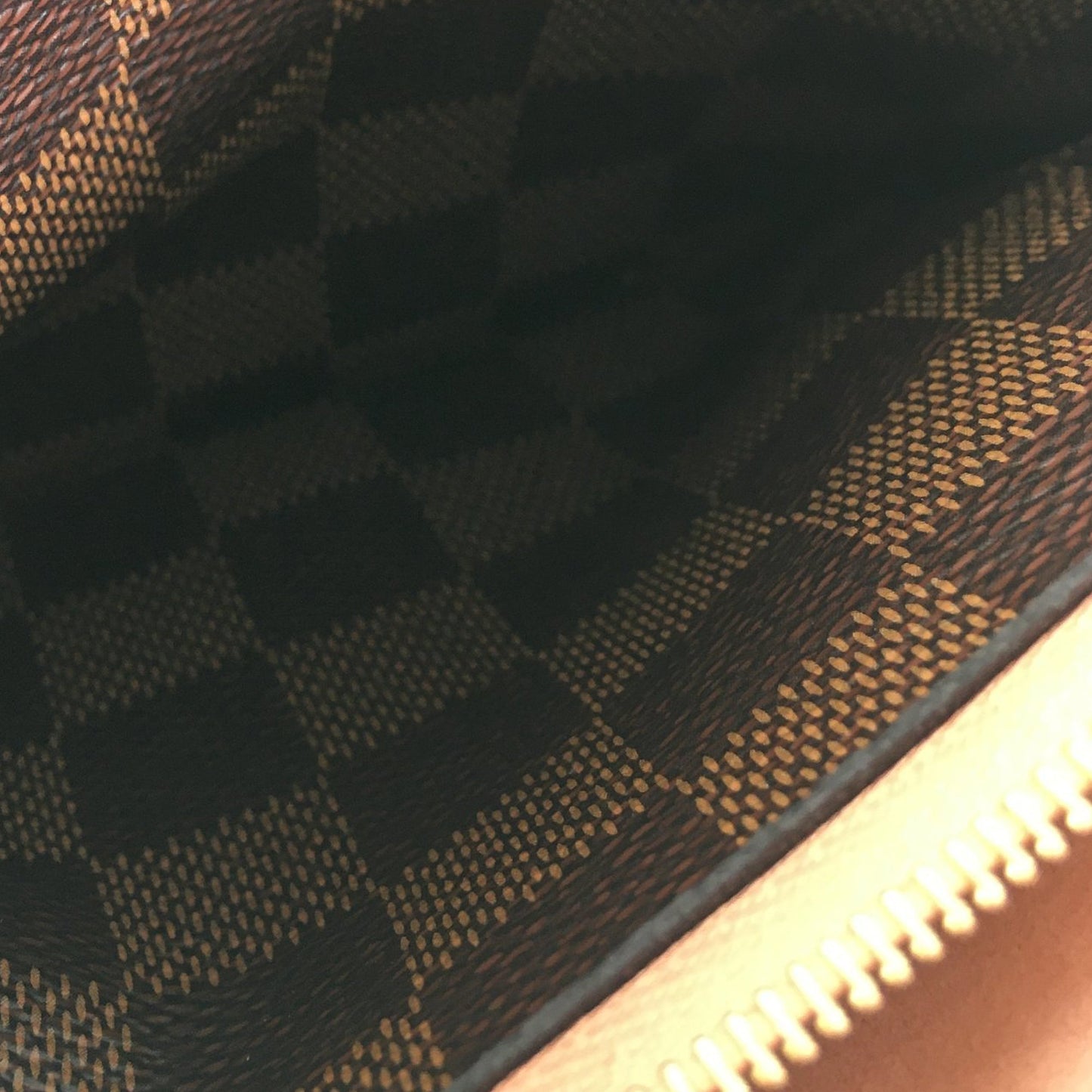 Brown Louis Vuitton Damier Ebene Pochette Double Zip Crossbody Bag