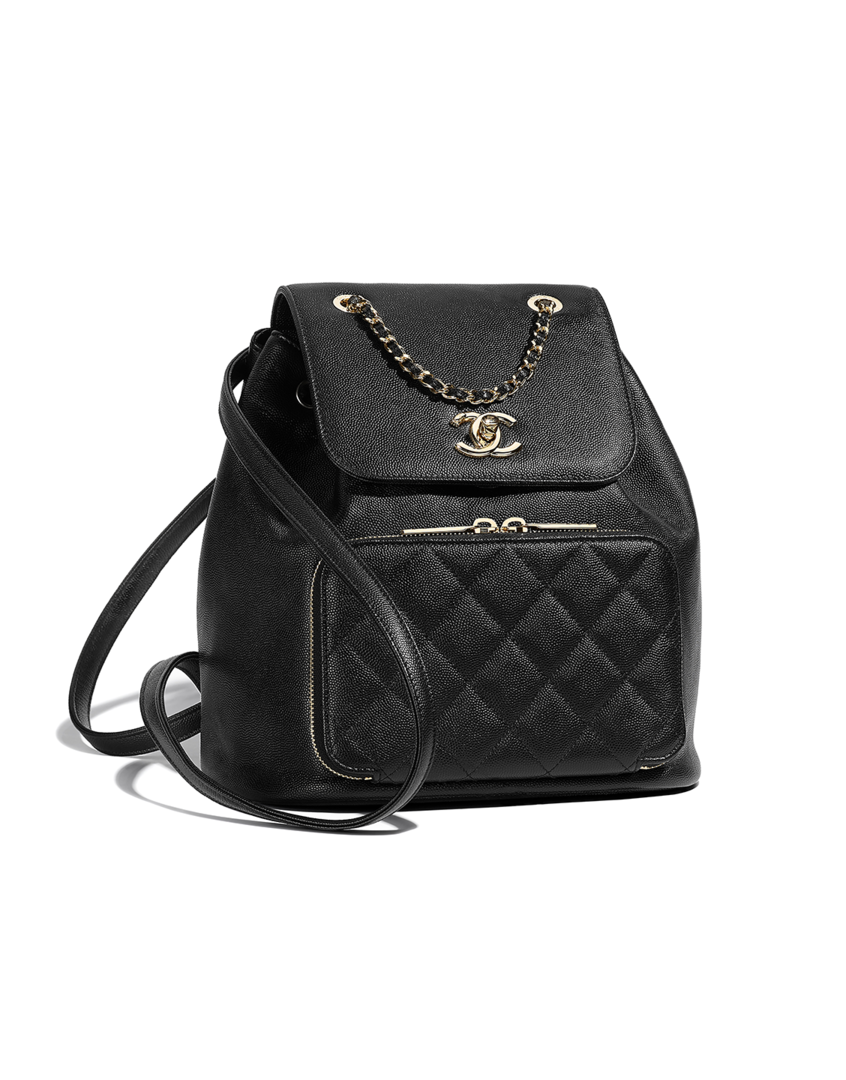 Chanel Lambskin Gold-Tone Metal Backpack Black