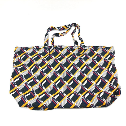 FENDI Tote Bag Leather / nylon White / Navy FIRA FIRA Eco bag Shoulder Bag Women Used