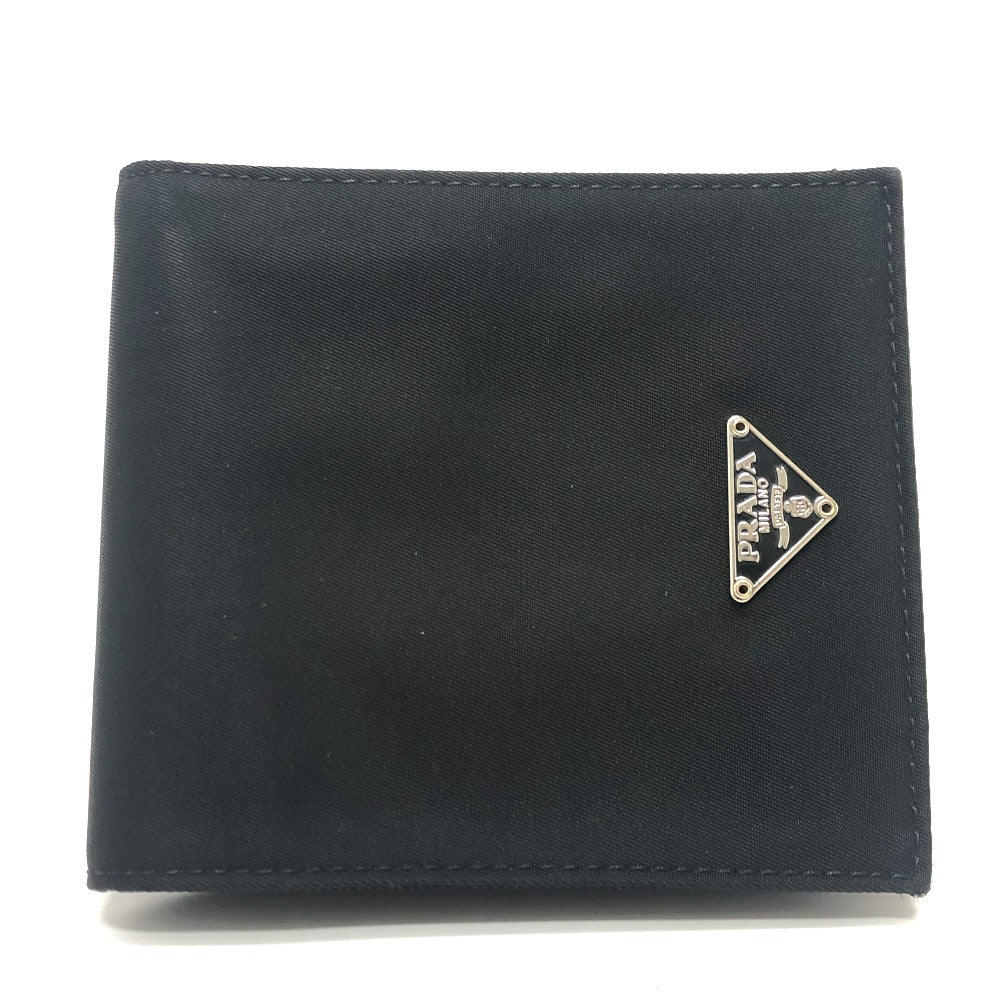 PRADA Folded wallet 2M0738 Leather / nylon black Triangle logo Women Used