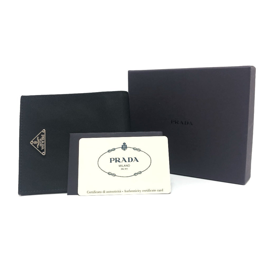 PRADA Folded wallet 2M0738 Leather / nylon black Triangle logo Women Used