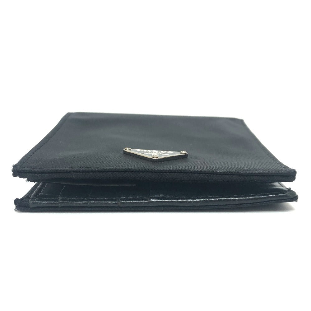 PRADA Folded wallet 2M0738 Leather / nylon black Triangle logo Women Used