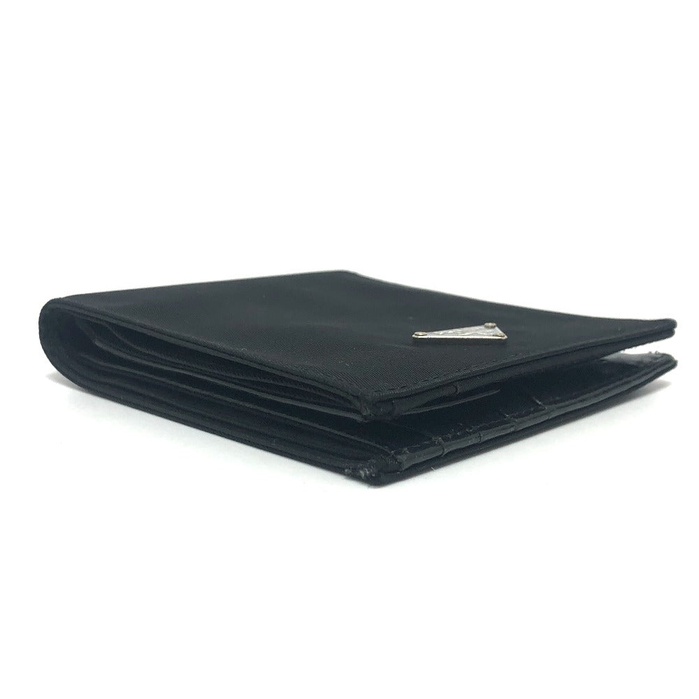 PRADA Folded wallet 2M0738 Leather / nylon black Triangle logo Women Used