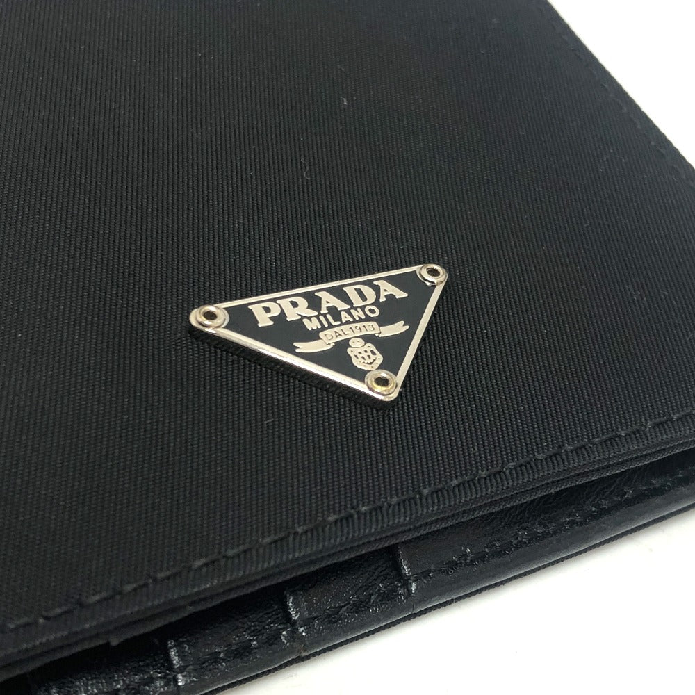 PRADA Folded wallet 2M0738 Leather / nylon black Triangle logo Women Used