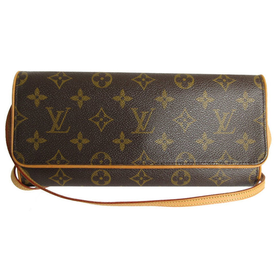 Canvas Twin Clutch Bag with Good Condition and Slightly Rubbed Corners