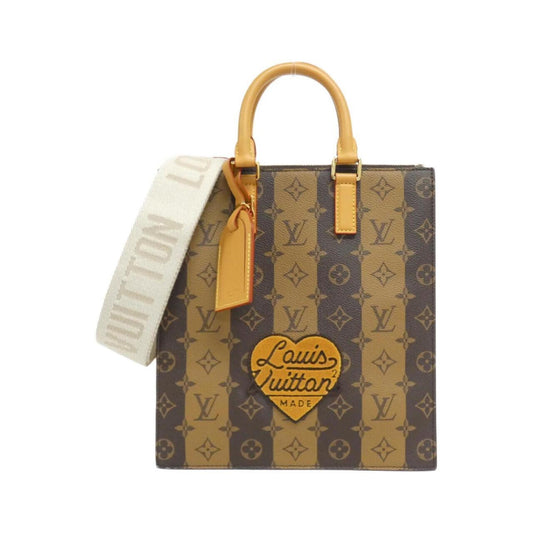 Canvas Sac Plat Tote with Shoulder Strap and Name Tag