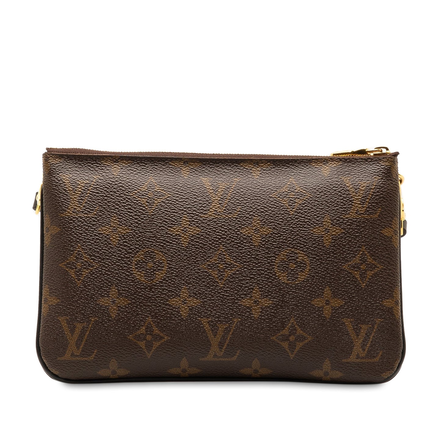 Brown Louis Vuitton Monogram Giant Reverse Double Zip Pochette Crossbody Bag