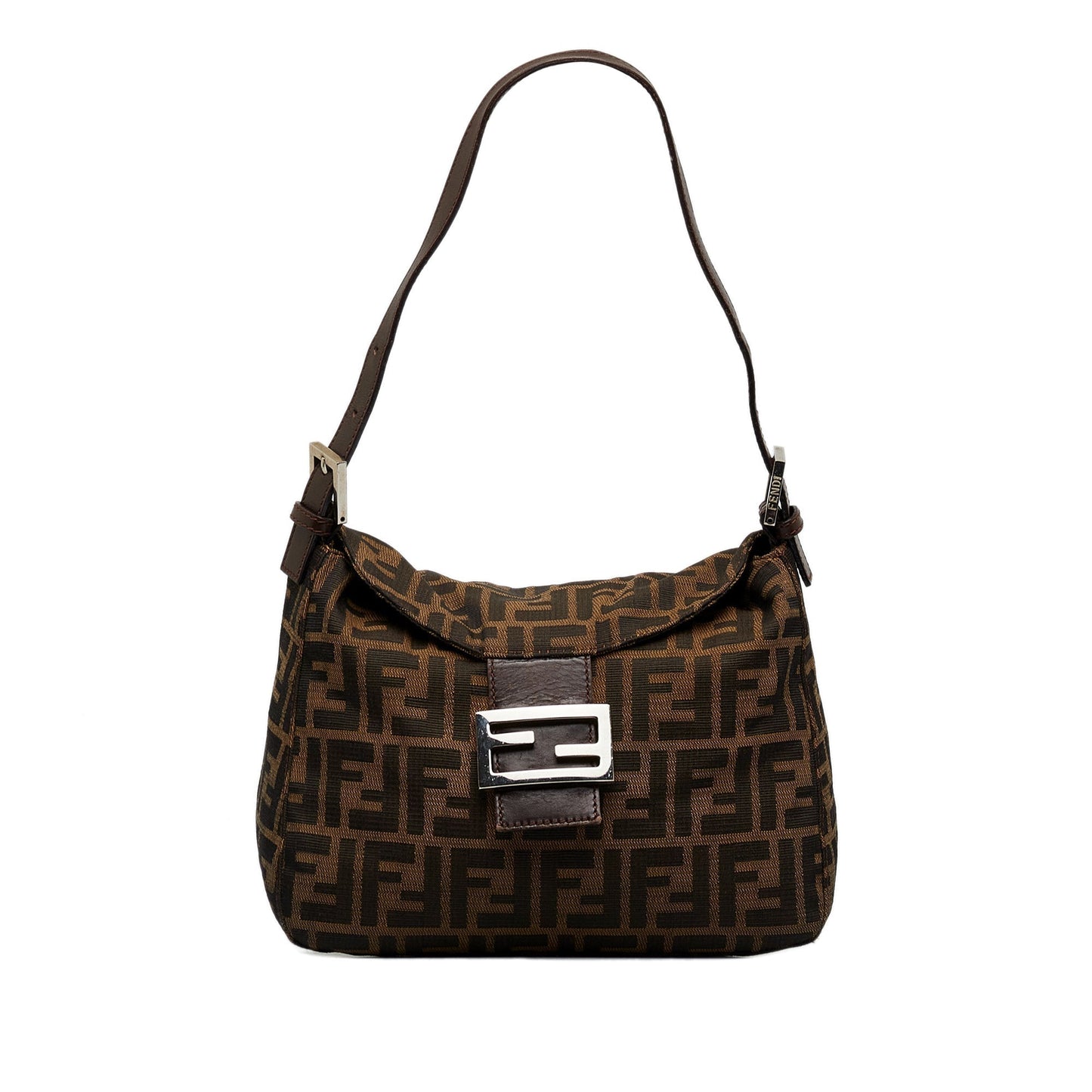 FENDI Zucca Double Flap Shoulder Bag