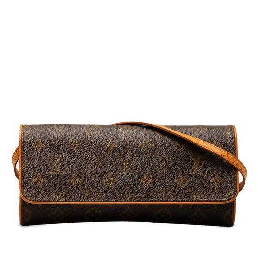 Brown Louis Vuitton Monogram Pochette Twin GM Crossbody Bag