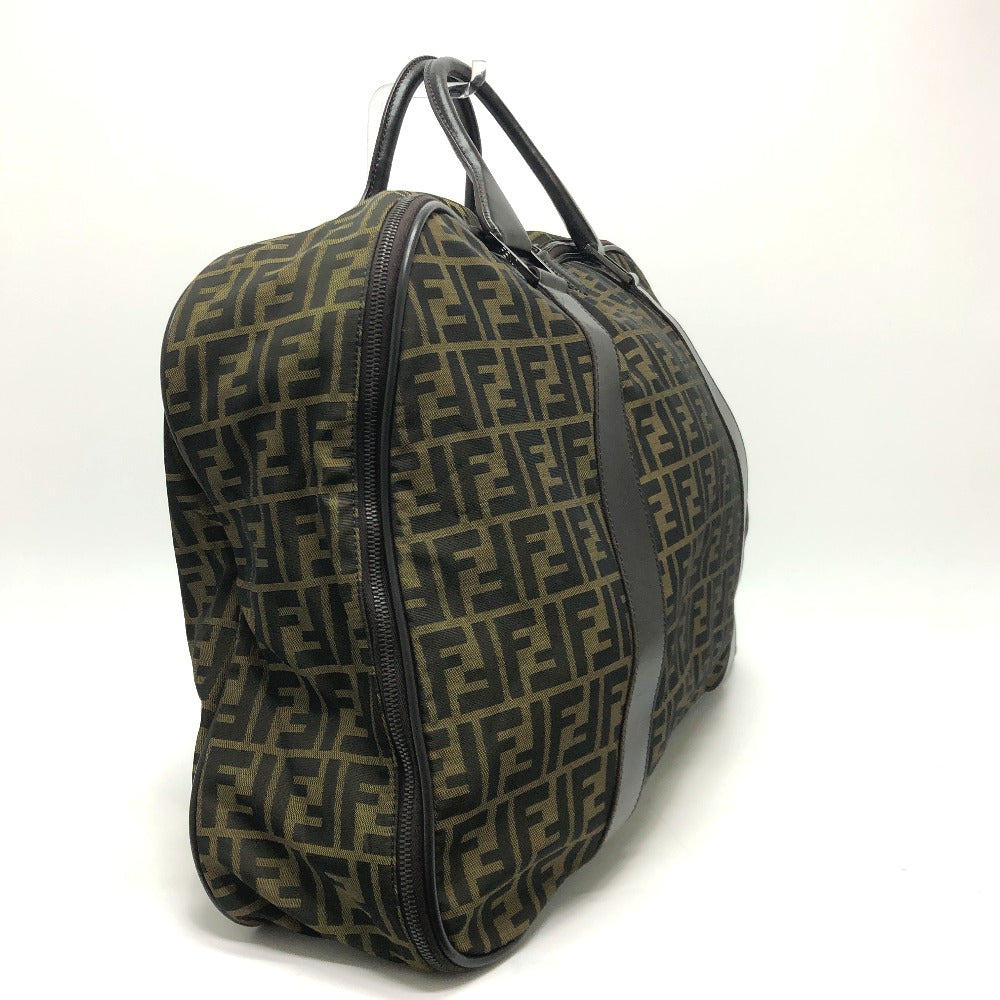 FENDI Boston Duffel bag Nylon / leather Brown Zucca FF logo