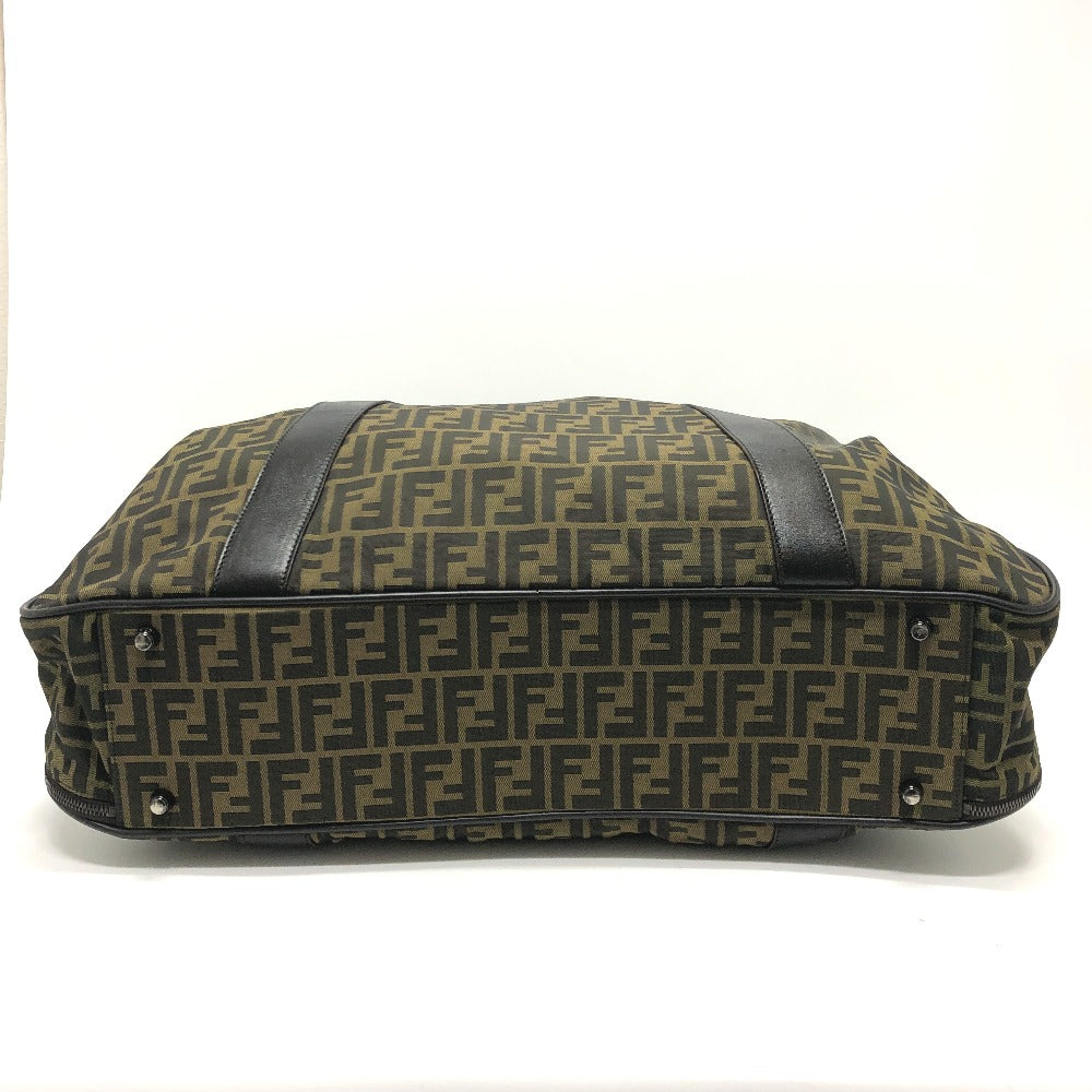 FENDI Boston Duffel bag Nylon / leather Brown Zucca FF logo
